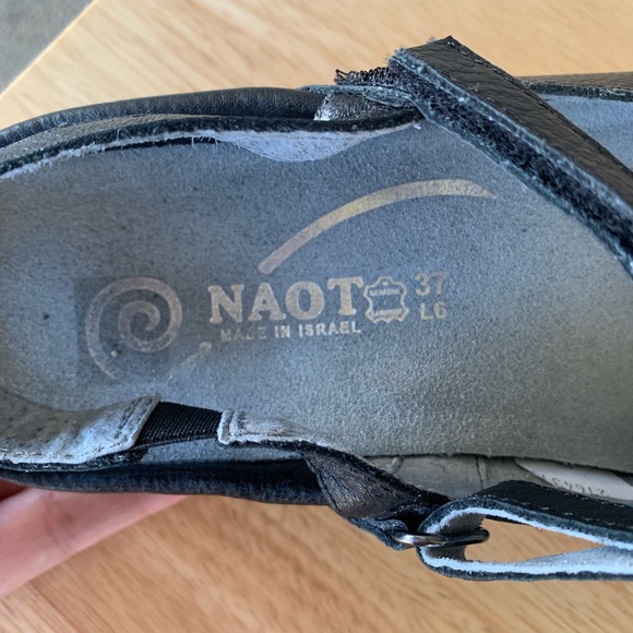 Naot Rari Slingback Flat Soft Black Leather Size  EU37/US Size 6 - Picture 8 of 10